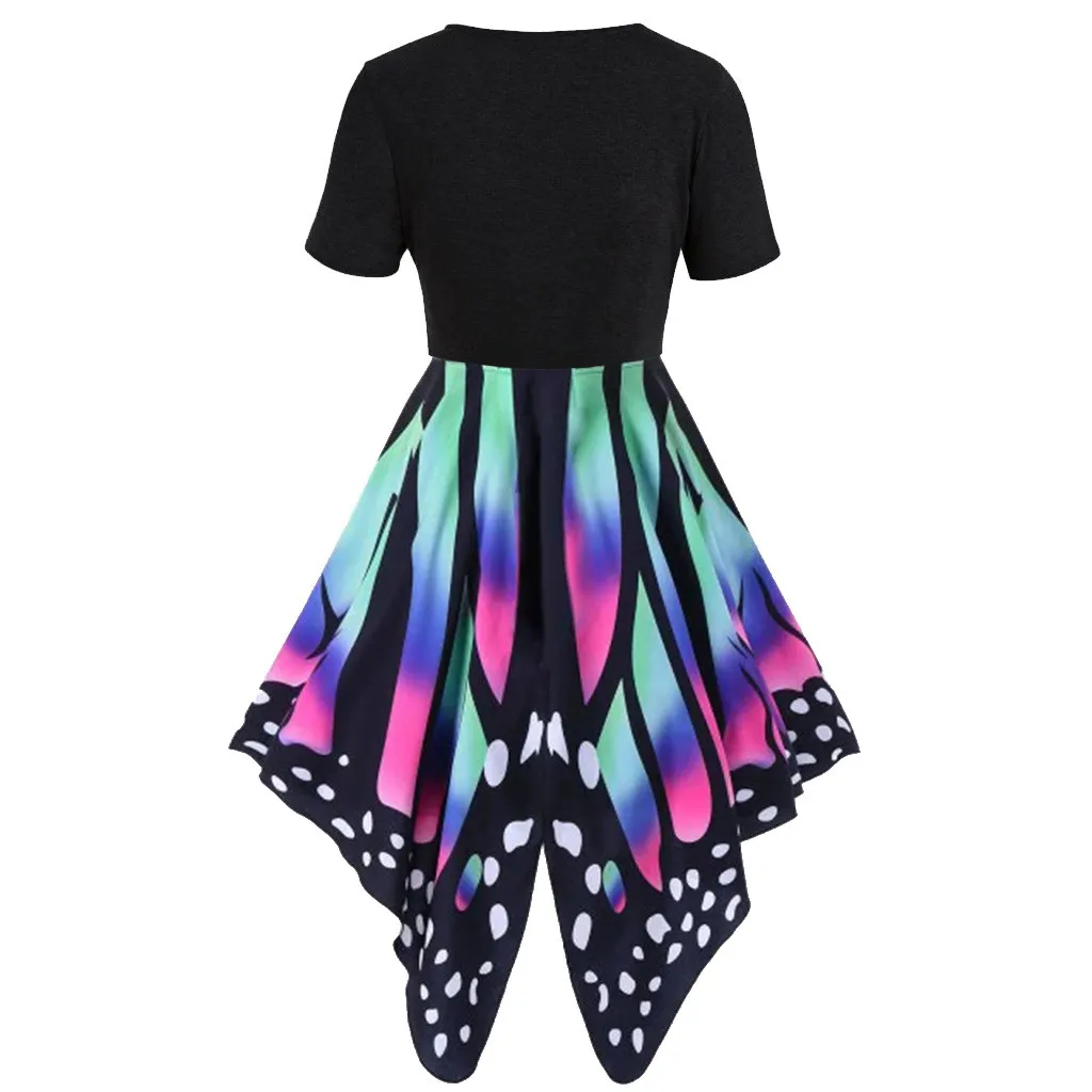 Женское летнее платье с бабочкой пуловер высокой талией комплект из двух