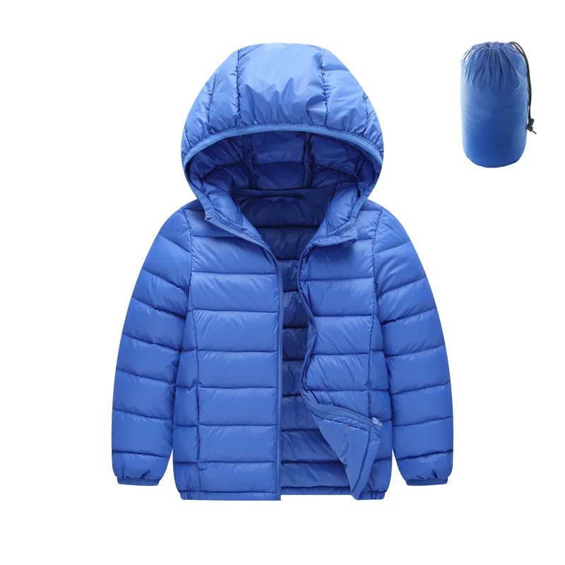 Blue Down Jackets Верхняя одежда для мальчиков детские пуховики ультралегкое пуховое пальто Детская парка на 90% пуху теплая зимняя одежда для девочек, куртка-пуховик белого цвета - Цвет: Blue Down Jackets