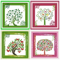 the tree of life cross stitch kit cartoon plant print stamped 14ct 11ct hand embroidery diy handmade needlework supplies bag