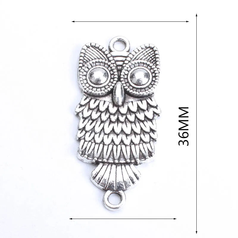 10 шт./лот винтажные металлические подвески в виде совы для изготовления