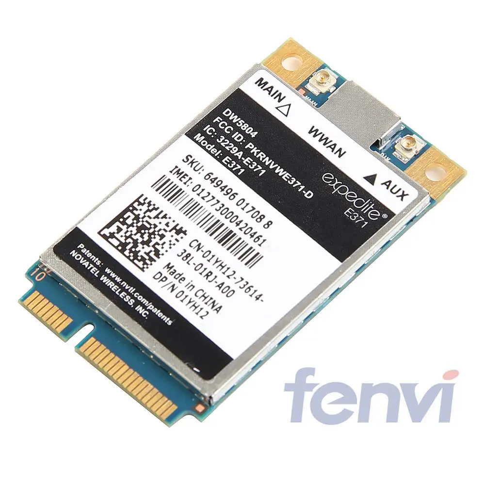 Разблокированный беспроводной DW5804 4G LTE WWAN мобильный широкополосный 01YH12 E371 PCI E 3g/4g