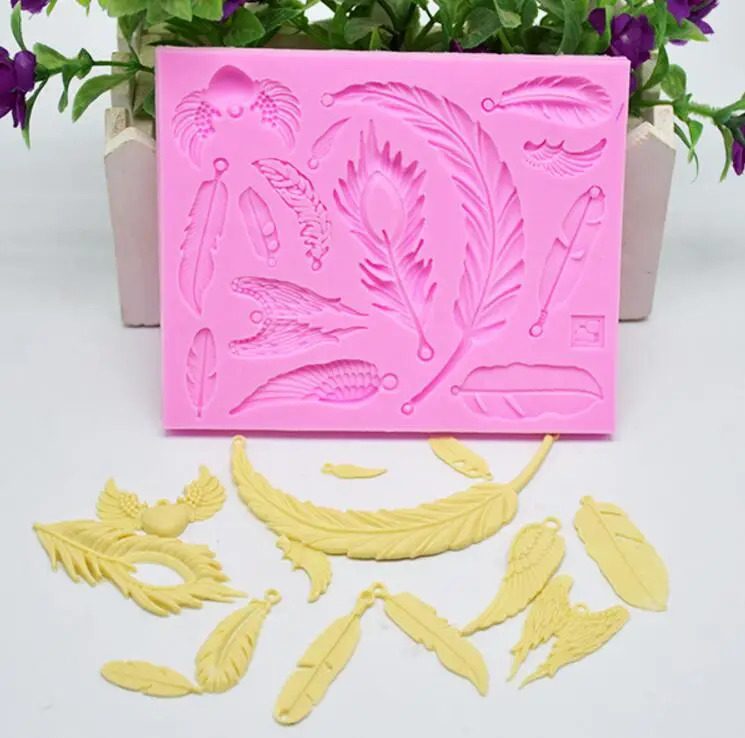 Перьевые крылья помадка форма для торта инструмент выпечки шоколадная