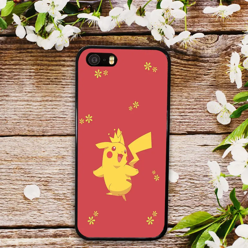 Pictute 5 Жесткие чехлы для мобильных телефонов Чехол для iPhone 4, 4S 5 5S SE 6 6 S 8 7 Plus X XR XS Max Мультяшные Покемоны Pika Go PokeBall Animal - Цвет: Pictute 5