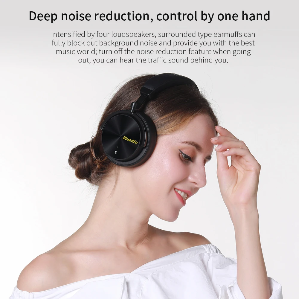 Беспроводные Bluetooth наушники T5 с глубоким активным шумоподавлением