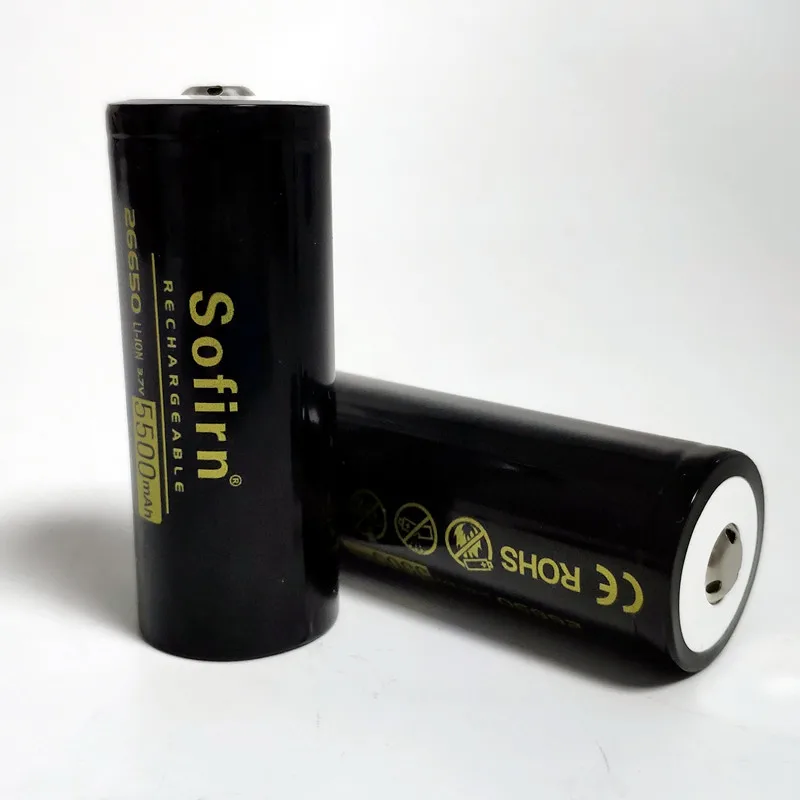 Sofirn 26650 аккумулятор 5500mAh 3,7 V перезаряжаемые батареи большой емкости литий-ионные батареи верхняя кнопка