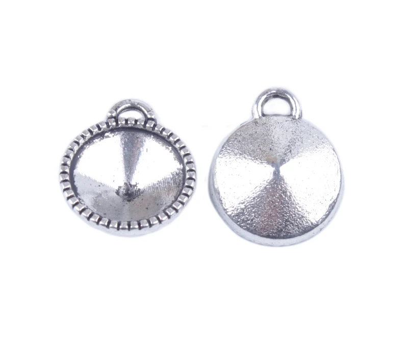 30 шт. тибетский серебристый цвет 12 мм витые Круглые Подвески Rivoli A35105|charm set|round charmset