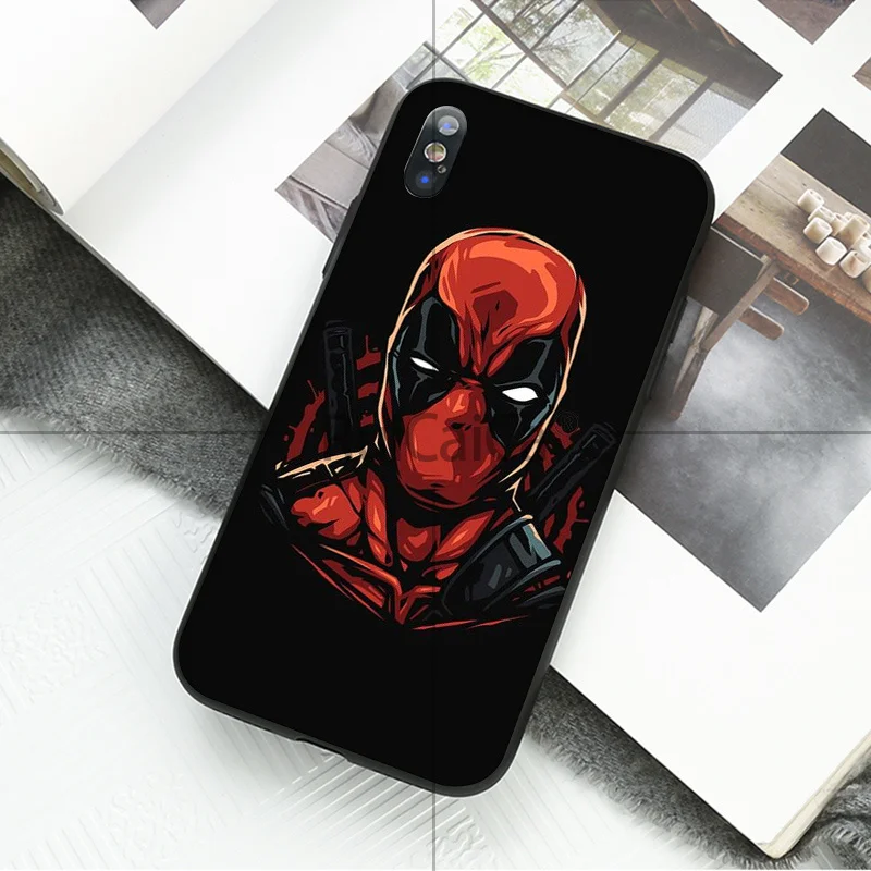 Чехол для телефона Ruicaica Marvel Deadpool черный мягкий силиконовый чехол Apple iPhone 8 7 6 6S Plus X