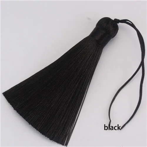 black 2 шт./упак. 8 см шелковая кисточка бахрома щетка для занавесок DIY ремесло кисти Бахрома отделка для штор s ювелирные изделия DIY свадебный домашний Декор Аксессуары - Цвет: black