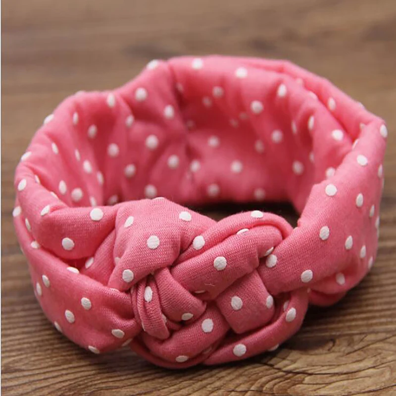 fashion cute Kids dot knot turban girl hairband head band headband cotton cloth Girls twisted wraps hair accessories | Мать и ребенок