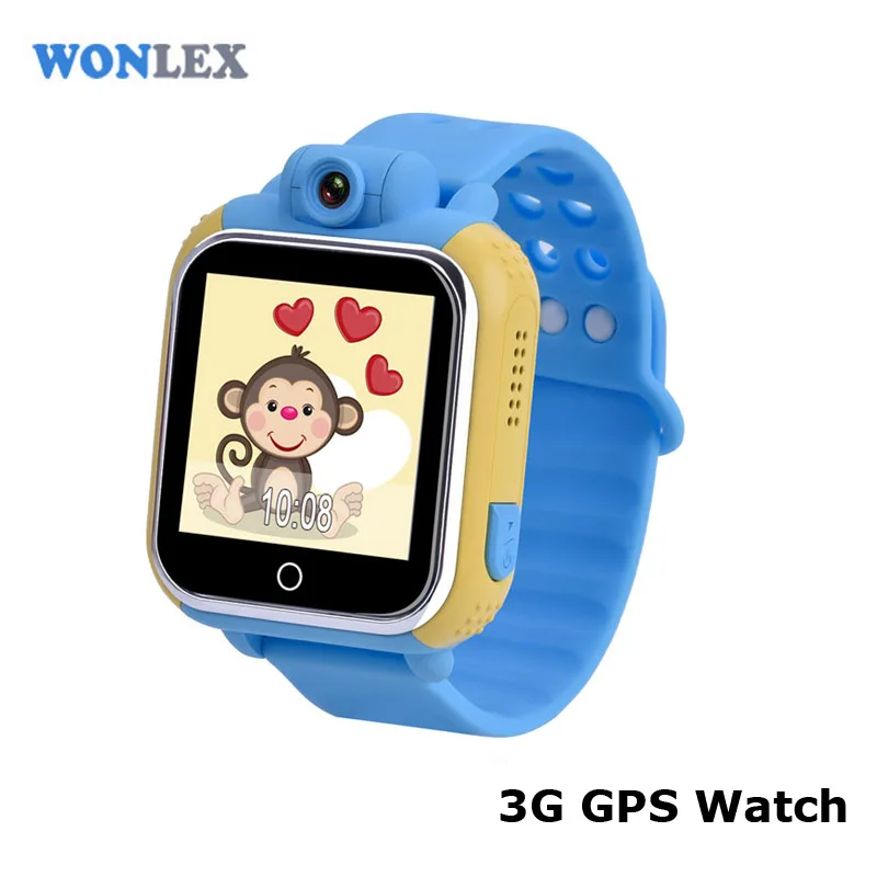 Wonlex 3G WCDMA Smart дети наручные часы GPS трекер LBS Wi-Fi позиционирования с Вращающийся
