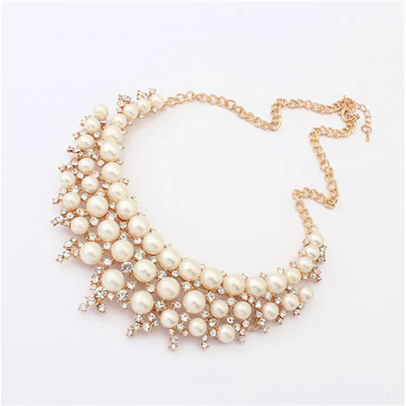 Baloki Винтаж Талисманы Кристалл колье Для женщин Колареш имитация жемчужные