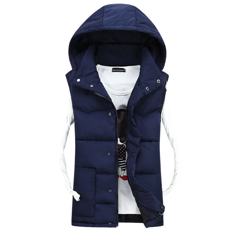 2017 жилет Зимняя мужская куртка без рукавов модные повседневные пальто мужские с