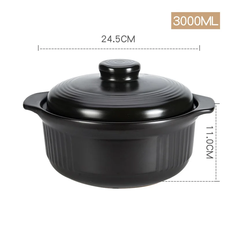 3L 2L/3L японская керамическая кастрюля для кухни, керамическая мультиварка, суповарка, кастрюля, кухонная посуда, газовая плита, высокая термостойкость - Цвет: 3L