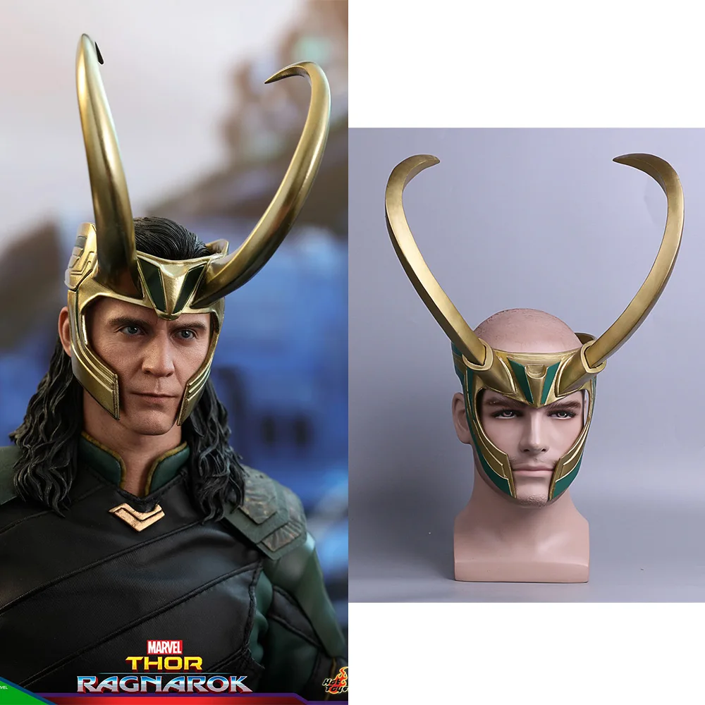 2017 фильм ТОР 3 Ragnarok Loki Laufeyson ПВХ шлем маски для Косплей Хэллоуин