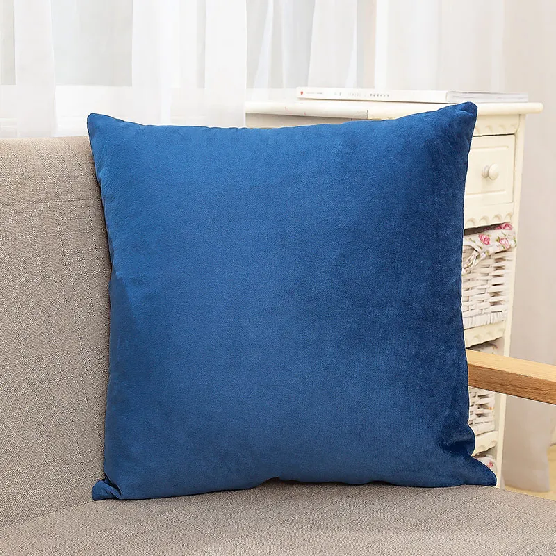 navy blue Твердые Цвет Бархатная подушка для дивана диван Бирюзовый Цвет Подушка Чехол для кровать Soft Touch одинаковая Шторы домашний декор - Цвет: navy blue
