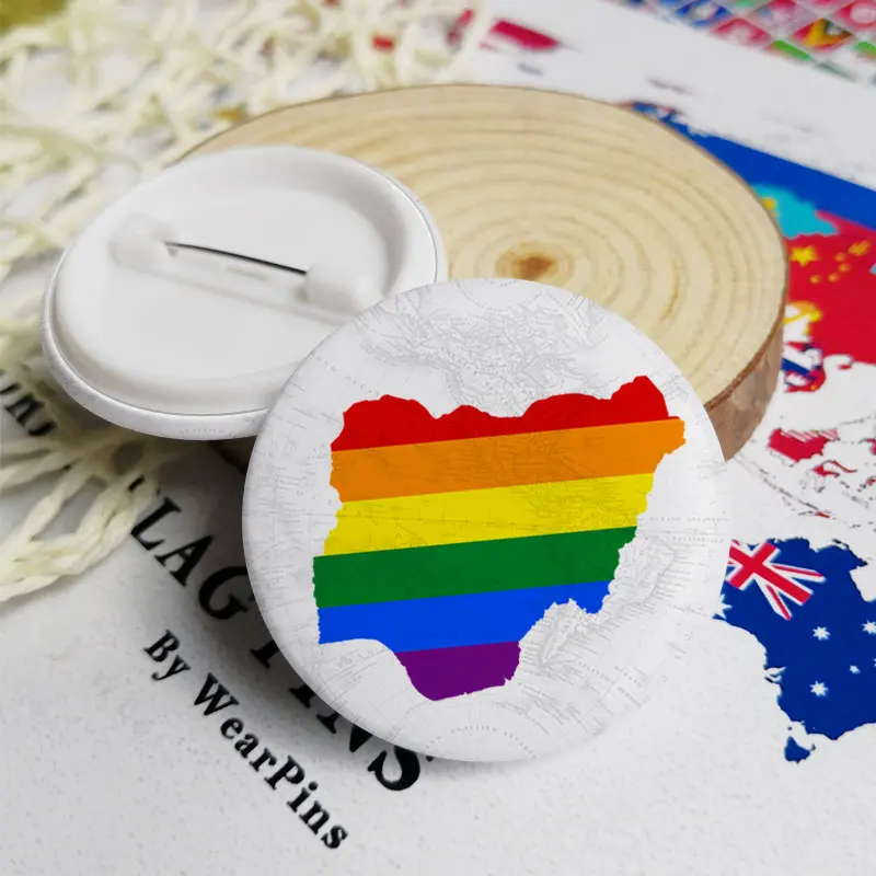 Карта флага нигерии жестяные булавки лгбт фотография | Украшения и аксессуары
