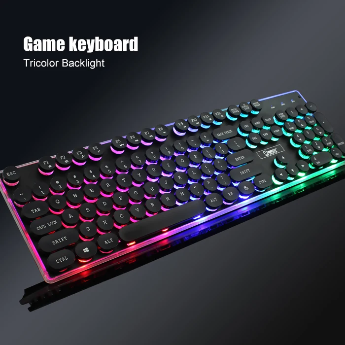 Механическая игровая клавиатура с RGB подсветкой 104 клавиш USB проводная и мышь для