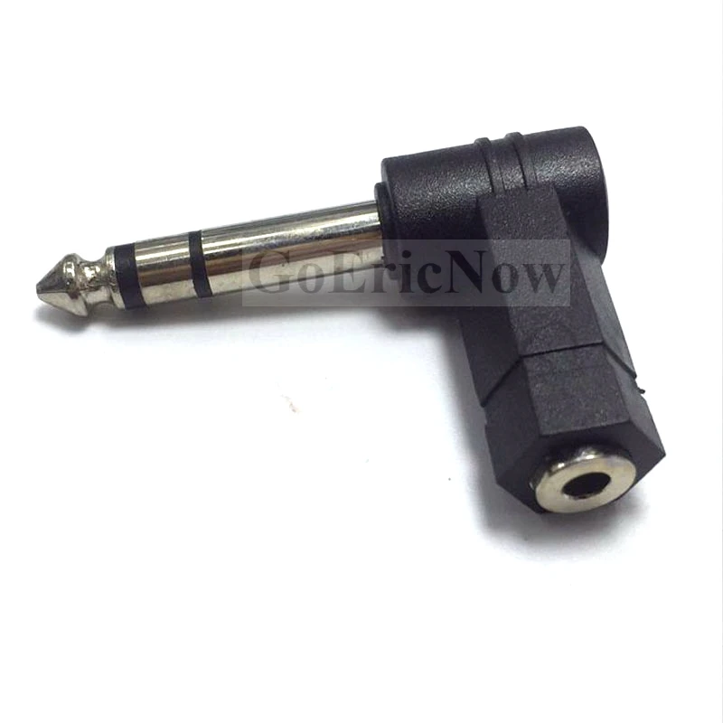 1pcs 6.35mm Male to 3.5mm Female Plug 3 Pole 90 Degree Right Angle Stereo Audio Adapter Connector | Обустройство дома