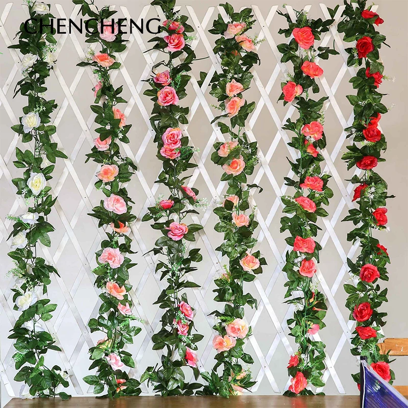CHENCHENG 2 шт./лот 260 см искусственные розы Искусственные цветы из ротанга Свадебные