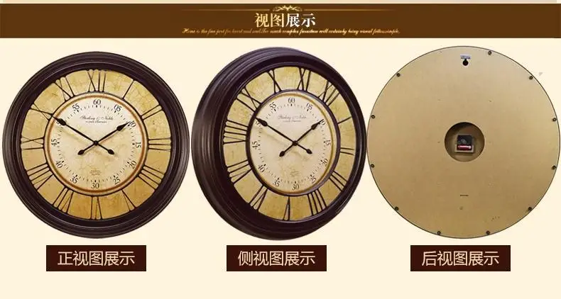 Ultralarge antique fashion wall clock mute modern quartz watches and clocks | Дом и сад