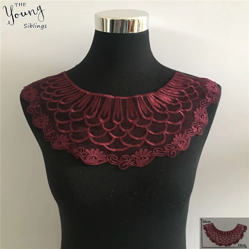 Высококачественная кружевная Тюлевая ткань Воротник Шитье из кружева вырез
