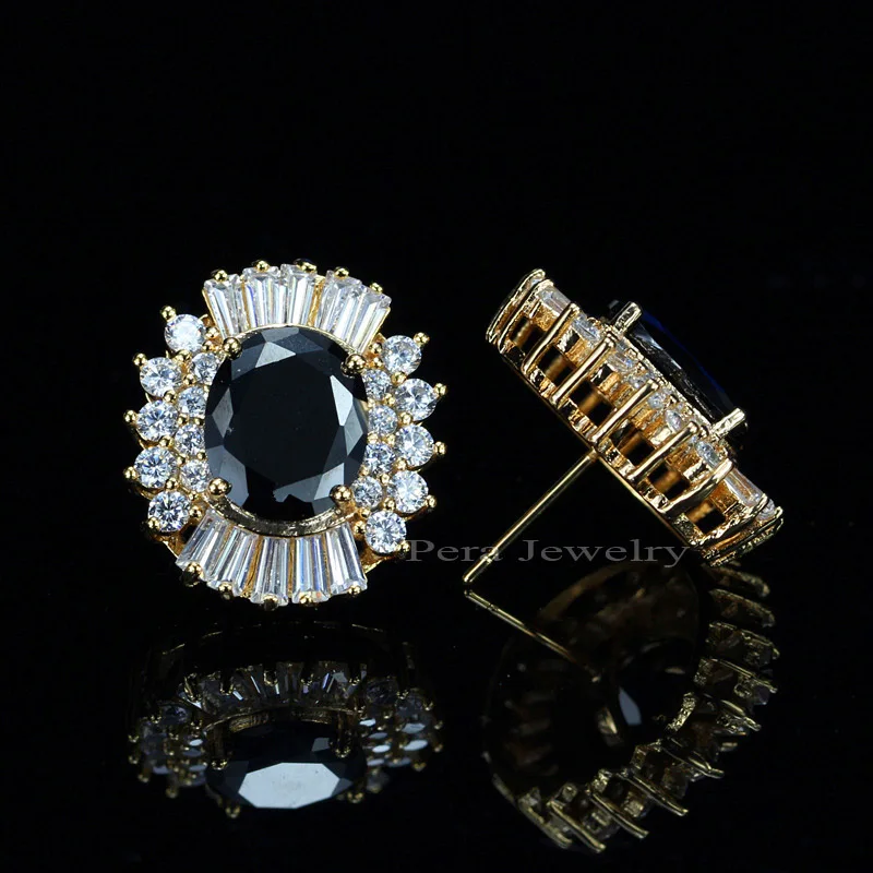 Pera Fashion Brand 5 Color Option Big Ear Stud Round Cute Crystal Rhinstone Paved Setting Earrings For Women Party Gift E253 | Украшения и