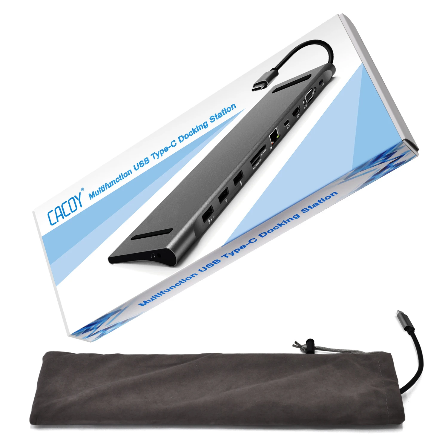 USB C док-станция для ноутбука Алюминиевый адаптер 11 в 1 для MacBook Pro/Air, ChromeBook Pixel, Yoga5 Pro, Dell XPS13/XPS15 и многое другое