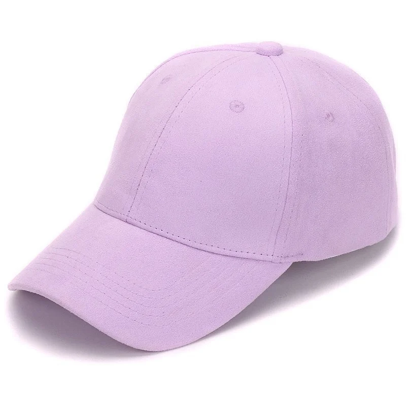 Purple Замшевые бейсболки для улицы, спортивные кепки и кепки для мужчин и женщин - Цвет: Purple