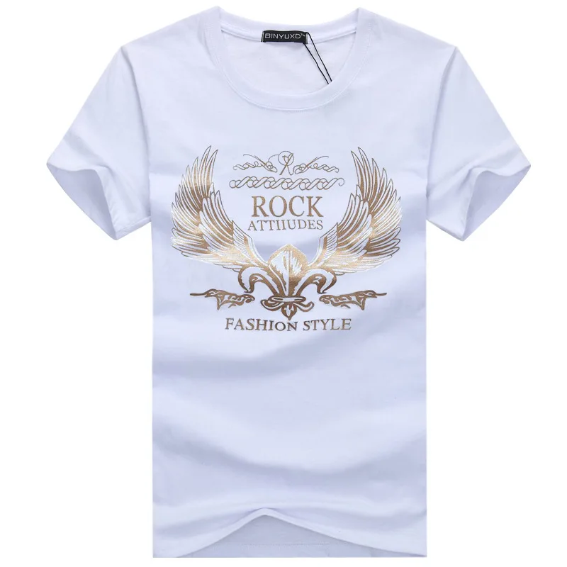 SWENEARO Мужская футболка с коротким рукавом принтом золотых крыльев лето размера