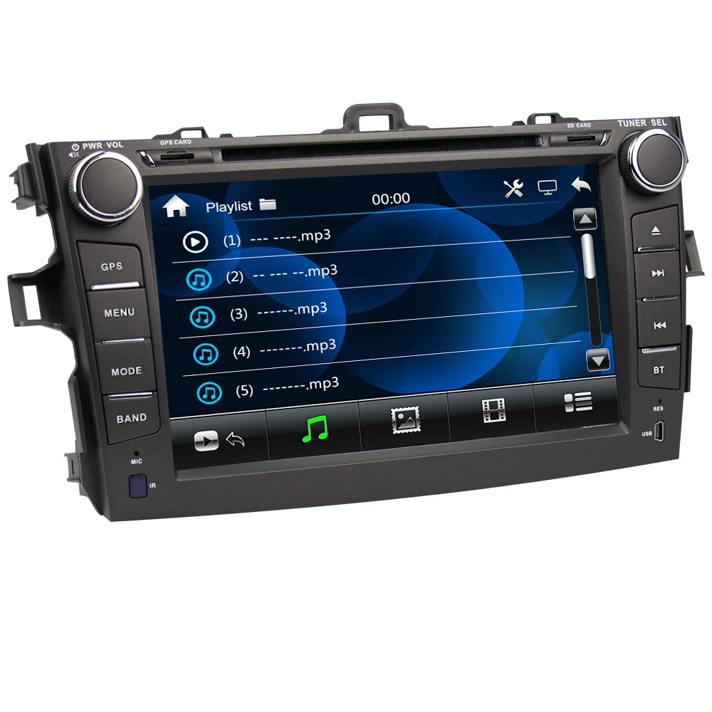 Автомагнитола Eunavi 2 din с dvd плеером и gps навигацией для Toyota Corolla 2007 2008 2009 2010 2011 8