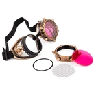 Мужские и женские линзы LELINTA, красные прозрачные стеклянные линзы с сеткой, винтажные очки в стиле стимпанк, винтажные сварочные очки в стиле панк, готика