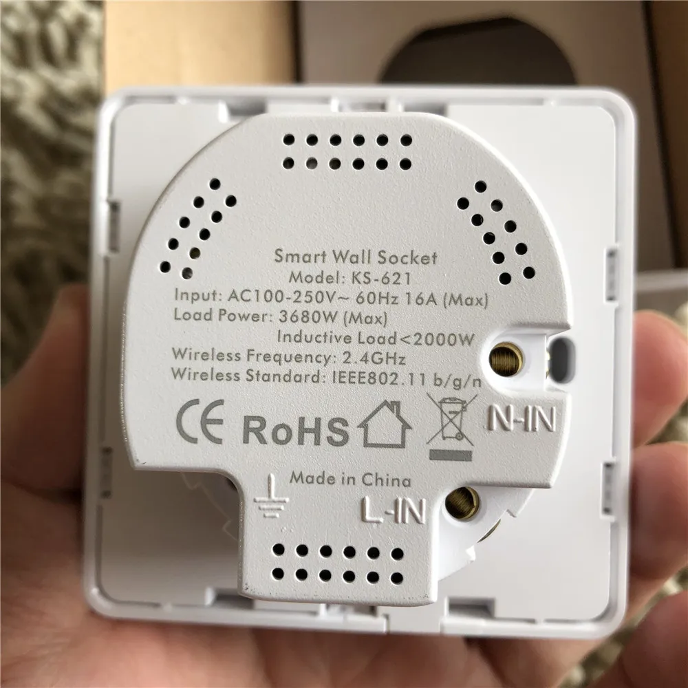 Rillpac KS-621 80*80 ЕС стиль умная настенная розетка подходит Alexa Google ITFFF, Smart Life app, дистанционное управление и функция таймера