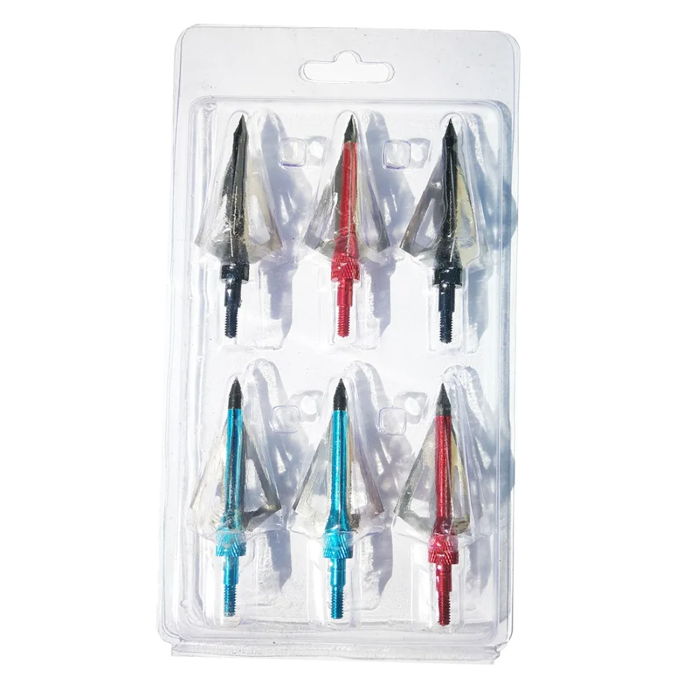 12 шт. 100 зернистая искусственная стрела наконечник стрелы с 3 лезвиями охотничьи