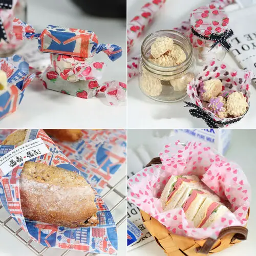 50 X Food Wax Disposable Paper Sandwich Hamburger Wrapper Baking Packaging | Дом и сад