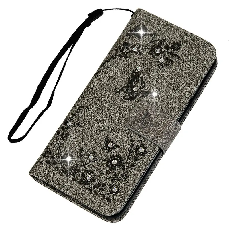 TURATA Bling Diamond Leather Flip Stand Wallet Case For Huawei Honor 10/P20 Pro/7C/P20 Lite/P20 Luxury Emboss Butterfly Cover | Мобильные