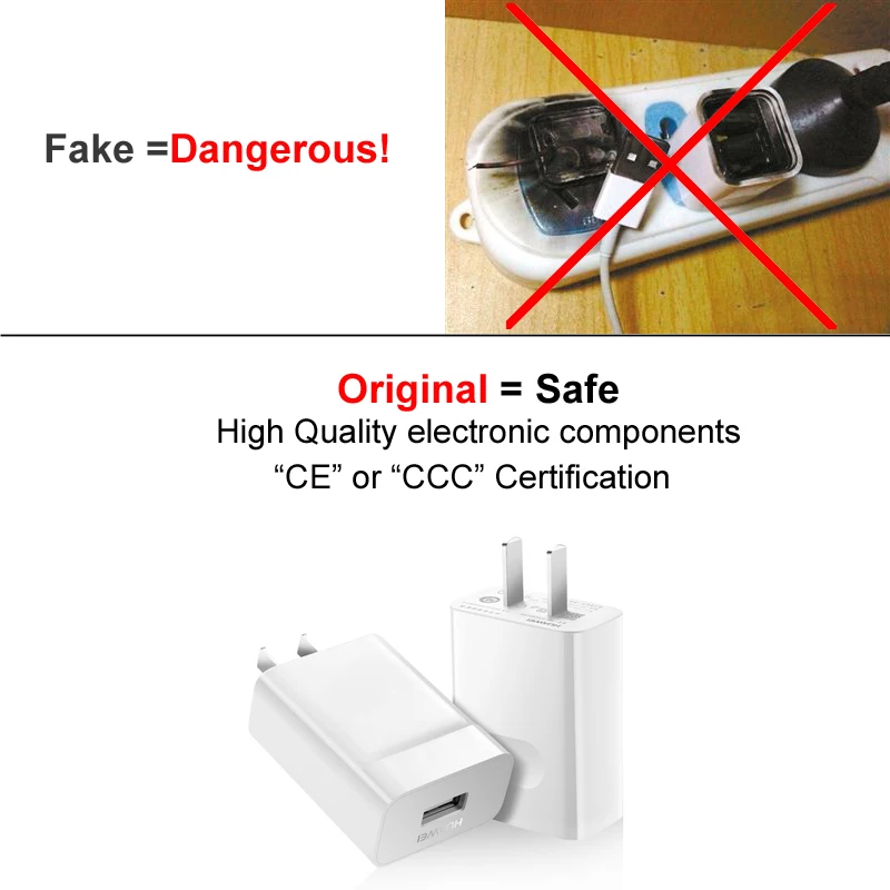 Оригинальный Huawei быстрое зарядное устройство USB 9V 2A 100 240V ЕС и США штекер Адаптер
