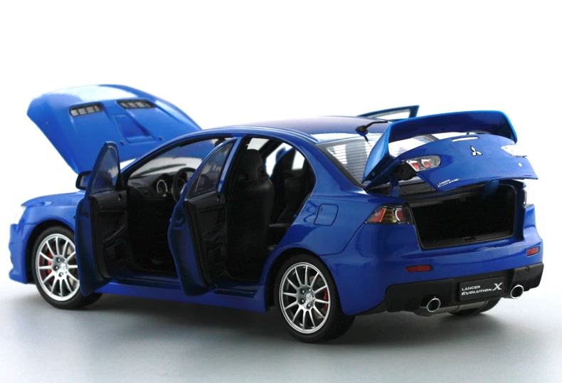 1:18 литья под давлением модель для Mitsubishi Lancer Evolution X 10 синий сплав игрушечный автомобиль миниатюрная коллекция подарки EVO X