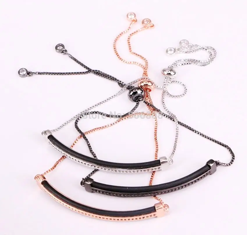 Mix color Bracelet 6 шт ZYZ-B6097 модные женские туфли циркония браслет черный CZ проложить параметр изогнутая перекладина Шарм Браслеты для Для женщин ювелирные изделия - Окраска металла: Mix color Bracelet