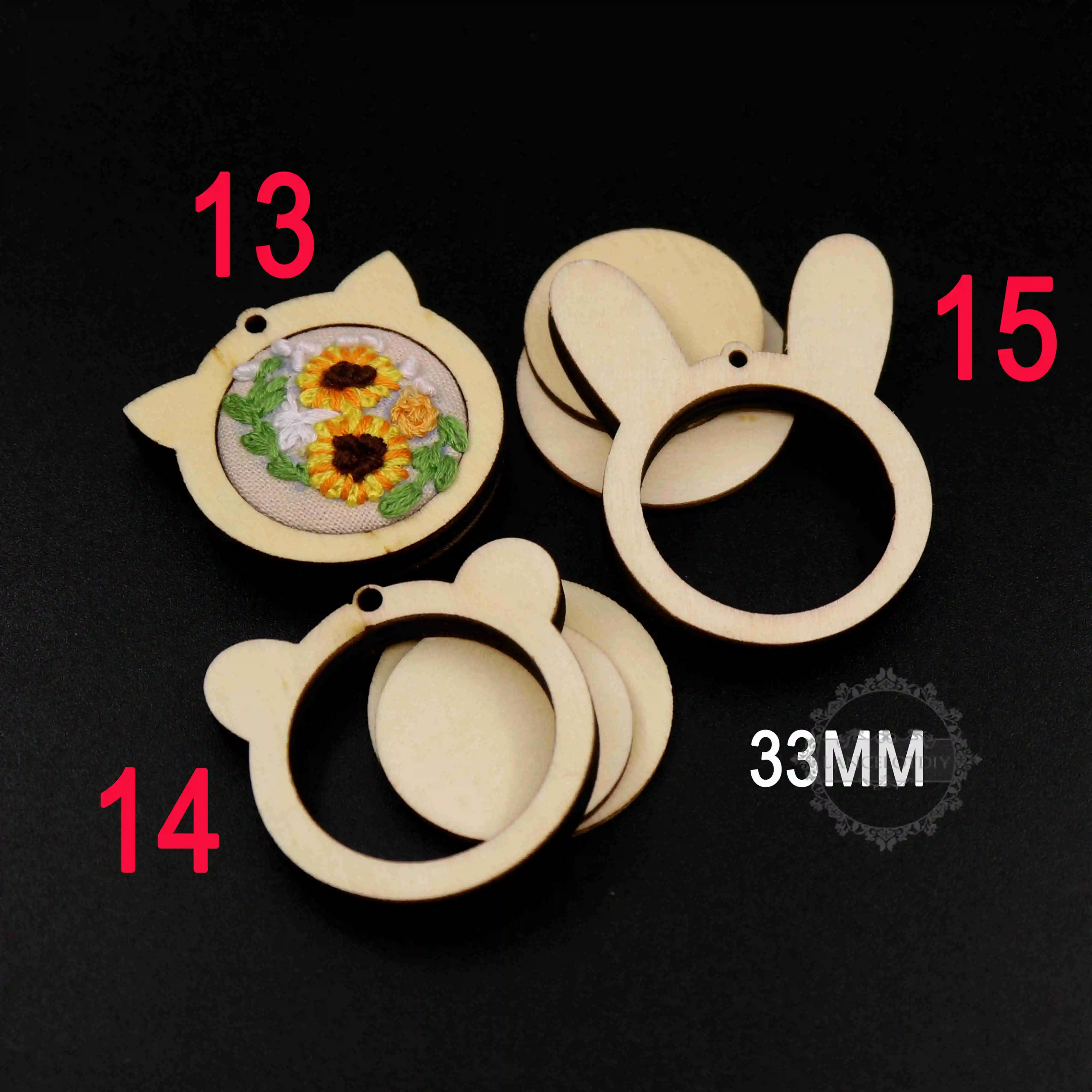Round Oval Rectangle Wood Embroidery Hoop Frame Kit Needle Work Cross Stitching Pendant Charm 1800399 | Украшения и аксессуары