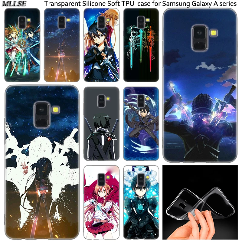Sword Art Online SAO Anime Manga Silicone Case For Samsung Galaxy A50 A30 A10 A40 A6 A8 Plus A9 A5 A7 2018 2017 2016 Note 9 8 | Мобильные