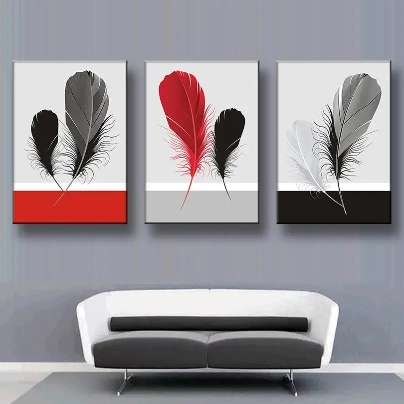 3 шт. Декоративные плакаты с изображением перьев|prints painting|print painting on canvaspaintings canvas |