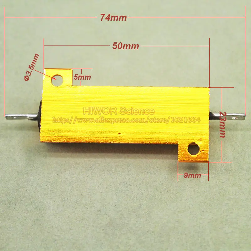 2 шт./лот) RX24 8 Ohm 8R 50 Вт 50 Вт Алюминиевый резистор высокой мощности металлический корпус теплоотвод резистор Сопротивление 8 Ом