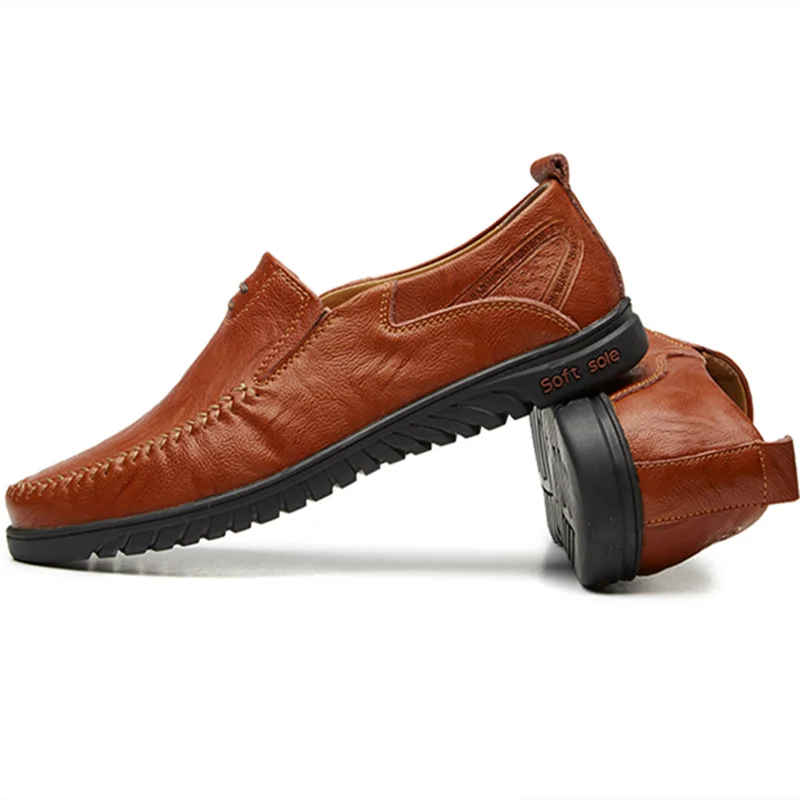 Men Shoes Casual Luxury Brand 2018 Genuine Leather Italian Loafers Moccasins Slip on Mens Boat Plus Size 37-46 | Обувь