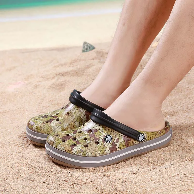 camo green Г., летние женские сабо, пляжные сандалии для женщин, садовая обувь, туфли сабо, модные, яркие цвета, для взрослых, сабо унисекс - Цвет: camo green