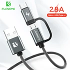 FLOVEME QC 3,0 USB кабель Micro USB Type C 2 в 1 кабель для быстрой зарядки для Samsung Galaxy S9 Note8 для Huawei p20 Redmi note 5 pro