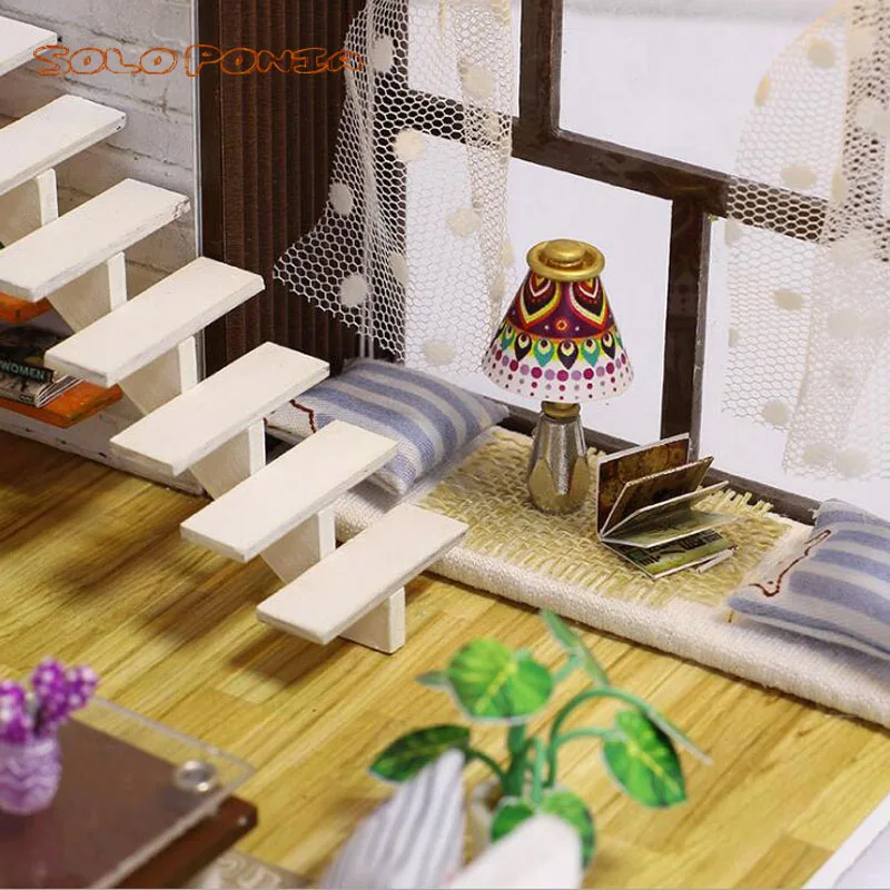 DIY Wooden House Miniaturas with Furniture Miniature Dollhouse Toys for Children Christmas and Birthday Gifts | Игрушки и хобби