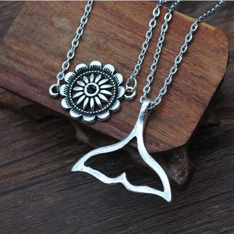 2020 Новый Boho подвеска рыбий хвост ожерелья для женщин в винтажном стиле с