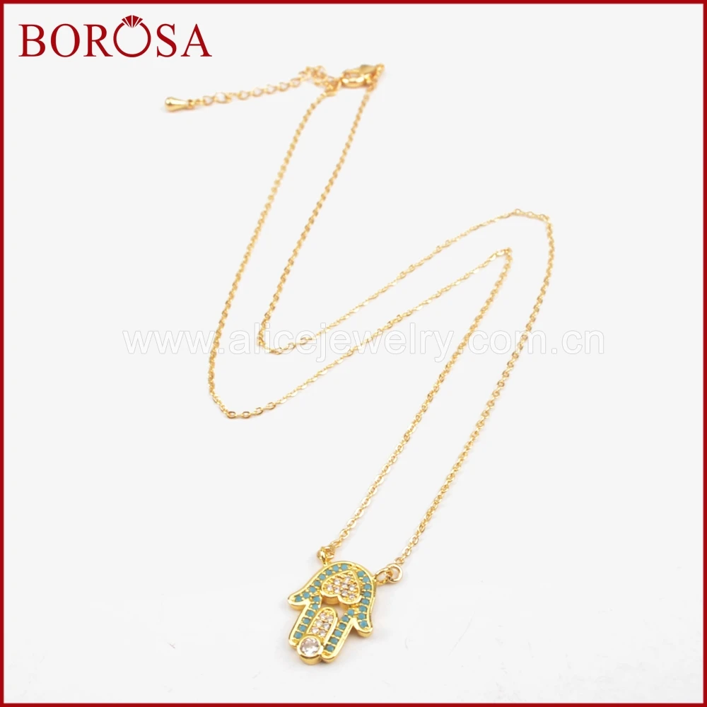 BOROSA CZ микро проложить Хамса рука Connetcor цепочки и ожерелья блестящие кубический