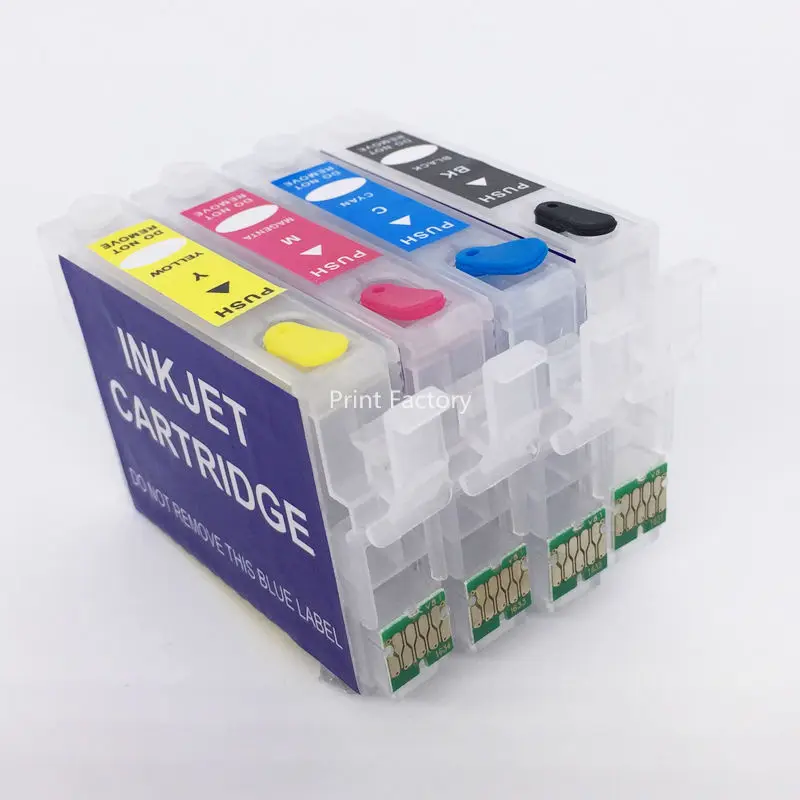 T2001 T2004 заполняемый картридж с чипом для Epson XP 200 300 400 310 410 510 WF 2510|Чернильные