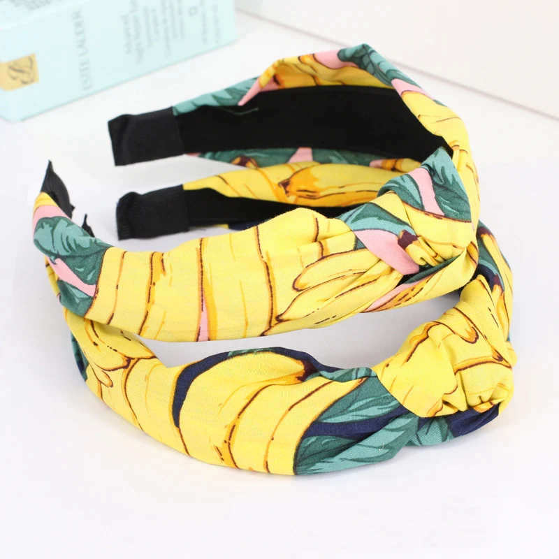 Модная женская повязка на голову LOEEL красивая креативная с фруктами бананами и